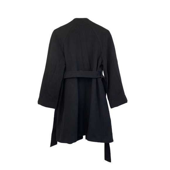 St John Collection Size 6 Black Over Coat Wool Cashmere 6711 Women GUC Belt - Picture 8 of 15